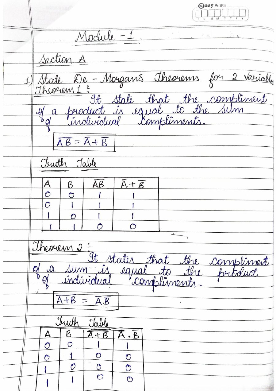 First page preview of DSDV Modules 1 to 3
