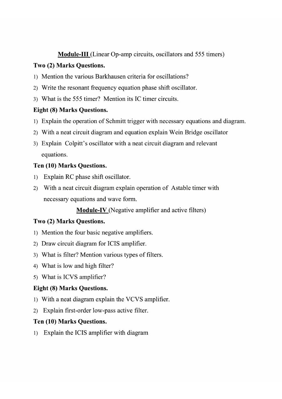 First page preview of the EPC 2nd Internal Question Bank