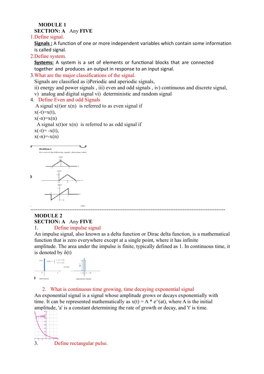 First page preview of Two-Mark Questions for All Modules