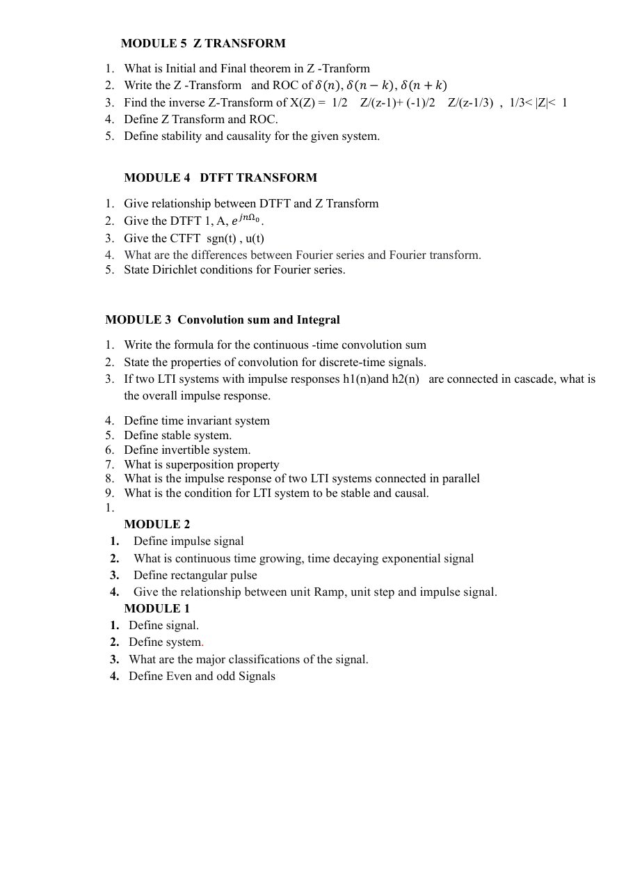 First page preview of Two-Mark Question Bank